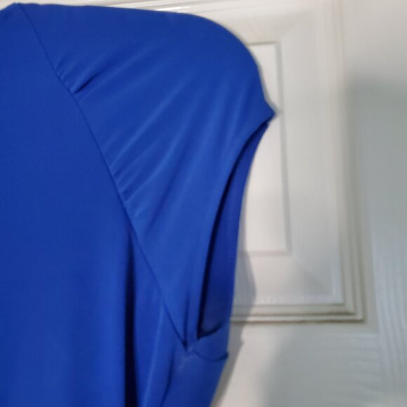 EXPRESS Faux Wrap Mini Blue Dress cap sleeves XS - Picture 5 of 8